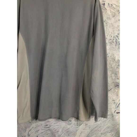 Columbia Large Mens Fleece Pullover Sweater Light Gray 1/3 Zip High/Mock Neck - Picture 12 of 12